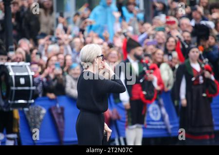 Oviedo, Asturie, 20 ottobre 2023: Il Premio Principessa delle Asturie per le Arti, Meryl Streep durante il Blue Carpet of the Princess Awards 2023, il 20 ottobre 2023, a Oviedo, in Spagna. Credito: Alberto Brevers / Alamy Live News. Foto Stock