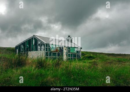 Gli Shielings sono semplici capanne che sono state utilizzate dai coltivatori di Lewis e Harris durante i mesi estivi. Foto Stock