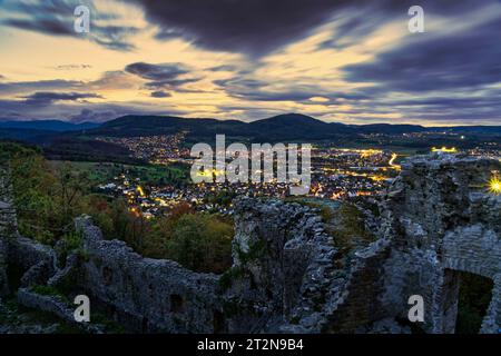 Dornach, Dorneck, Ruin Dorneck, Svizzera, Soletta, Oberdornach, Birseck, Aesch, Pfeffingen, Arlesheim Eggflue Foto Stock