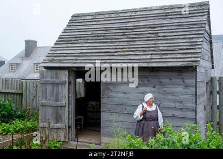 Cameriera da giardino presso la fortezza di Louisbourg in nuova Scozia. Foto Stock