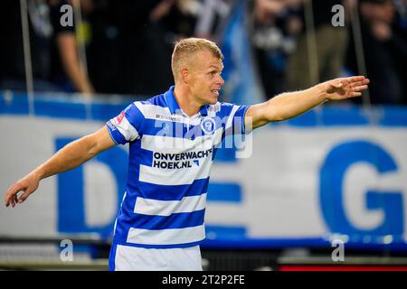 Doetinchem, Paesi Bassi. 20 ottobre 2023. DOETINCHEM, PAESI BASSI - 20 OTTOBRE: Lion Kaak di De Graafschap gestures durante l'olandese Keuken Kampioen Divisie match tra De Graafschap e FC Groningen allo Stadion De Vijverberg il 20 ottobre 2023 a Doetinchem, Paesi Bassi. (Foto di Rene Nijhuis/Orange Pictures) credito: Orange Pics BV/Alamy Live News Foto Stock