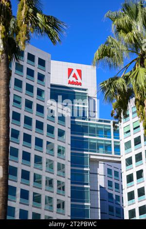 La sede centrale di Adobe Incorporated (ADBE) a Silicon Valley, San Jose, CALIFORNIA Foto Stock