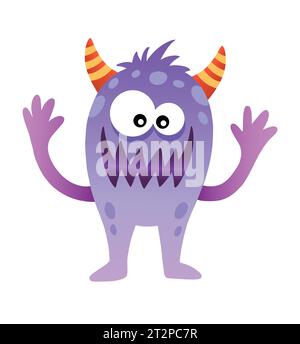 coloratissimo personaggio dei cartoni animati per illustrazioni di gioco o mascotte Illustrazione Vettoriale