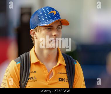 Austin, Texas - 20 ottobre 2023: Oscar Piastri, pilota della 81 McLaren F1, gareggia nel Gran Premio degli Stati Uniti di Lenovo sul circuito delle Americhe. Crediti: Nick Paruch/Alamy Live News Foto Stock