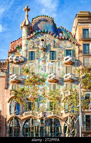 Barcellona, Spagna - 25 Settembre 2015: Vista di Gaudi Casa Batllo a Barcellona come si vede il 25 di settembre,2015. Foto Stock