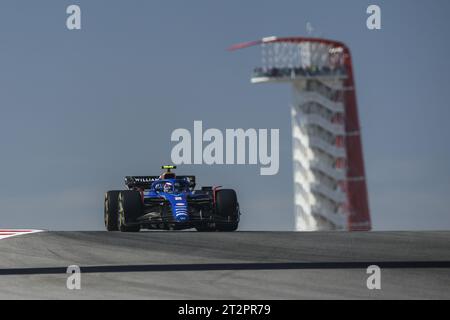 Austin, Texas, USA. 21 ottobre 2023. 02 SARGEANT Logan (usa), Williams Racing FW45, azione durante il Gran Premio degli Stati Uniti di Formula 1 2023 Lenovo, 18° prova del Campionato Mondiale di Formula 1 2023 dal 20 al 22 ottobre 2023 sul circuito delle Americhe, ad Austin, USA credito: Independent Photo Agency/Alamy Live News Foto Stock