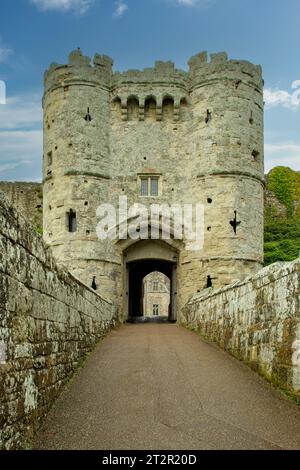 Gatehouse, Carisbrooke Castle, Carisbrooke, Isola di Wight, Inghilterra Foto Stock