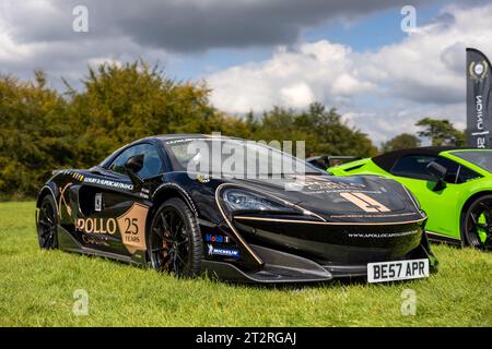 2019 McLaren 600LT, in mostra al Salone privato del Concours d'Elégance tenutosi a Blenheim Palace. Foto Stock