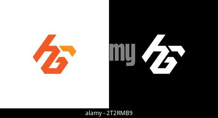 Logo Hg, monogramma Hg, logo Hg iniziale, logo Letter Hg, icona, vettore Illustrazione Vettoriale