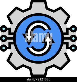 illustrazione vettoriale icona colore analista gestione modifiche Illustrazione Vettoriale