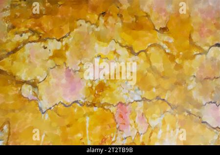 Elegante struttura in marmo e pietra. Acquerello, collezione di sfondi vettoriali a inchiostro con marrone, arancione, beige giallo per copertina, modello di invito, matrimonio Illustrazione Vettoriale