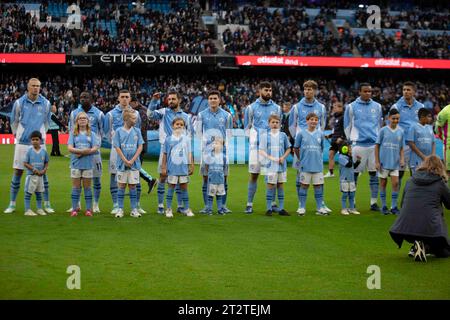 Manchester, Regno Unito. 21 ottobre 2023.. Manchester City durante la partita di Premier League tra Manchester City e Brighton e Hove Albion all'Etihad Stadium di Manchester sabato 21 ottobre 2023. (Foto: Mike Morese | mi News) crediti: MI News & Sport /Alamy Live News Foto Stock