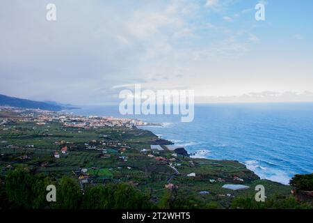 Foto della splendida costa dell'Oceano Vista del Montana Amarilla Tenerife Foto Stock