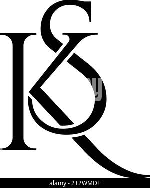 Vector KS, logo SK e logo Luxury Illustrazione Vettoriale