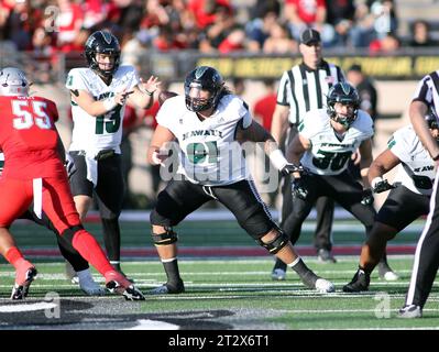 21 ottobre 2023 - il defensive lineman degli Hawaii Rainbow Warriors Josh Sagapolutele #91 durante una partita tra i New Mexico Lobos e gli Hawaii Rainbow Warriors allo University Stadium di Albuquerque, NEW Mexico - Michael Sullivan/CSM Foto Stock