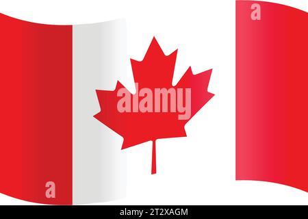 Illustrazione della bandiera nazionale ufficiale del Canada in forma vettoriale. Illustrazione Vettoriale