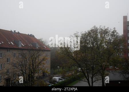 Copenhagen, Danimarca /22 ottobre. 2023/.Meteo mattutino a cavallo nella capitale danese di Kastrup. (Foto: Francis Joseph Dean/Dean Pictures) Foto Stock