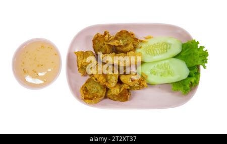 Die cut di rotoli di carne di granchio fritti Foto Stock