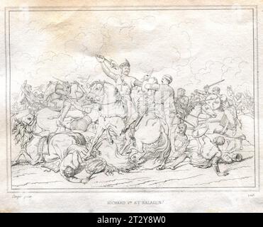 COOPER. RICHARD I E SALADINO. MUSEO DI PITTURA E SCULTURA DISEGNI E SYCHED DI REVEIL. LONDRA, PARIGI 1833 Foto Stock