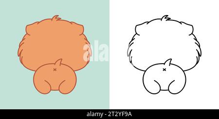 Impostare Clipart Guinea Pig Coloring Page e Color Illustration. Kawaii ha isolato Baby Animal. Carino illustrazione vettoriale di un roditore Kawaii per adesivi Illustrazione Vettoriale
