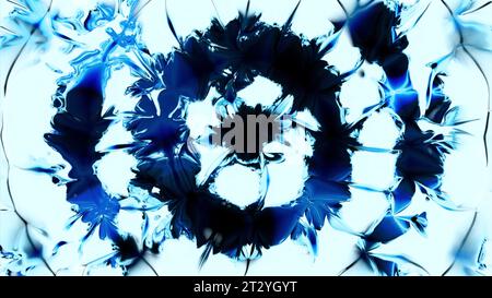 Anelli colorati di energia in movimento astratta con colpi lampeggianti. Progettazione. Tunnel tecnologico di fantascienza. Foto Stock