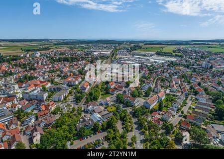 Vista aerea della città termale di Bad Saulgau nell'alta Svevia Foto Stock