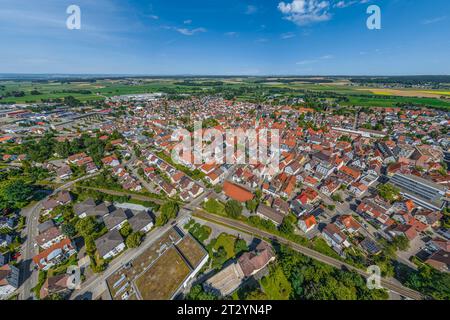 Vista aerea della città termale di Bad Saulgau nell'alta Svevia Foto Stock