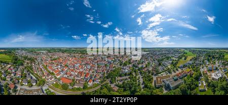 Vista aerea della città termale di Bad Saulgau nell'alta Svevia Foto Stock