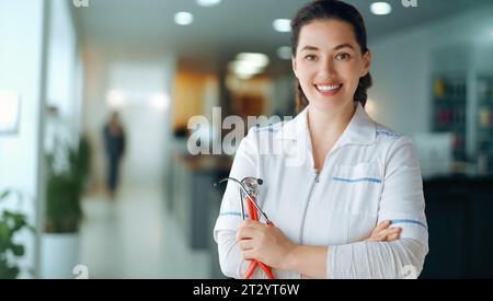 Ritratto di giovane medico in ospedale. Foto Stock