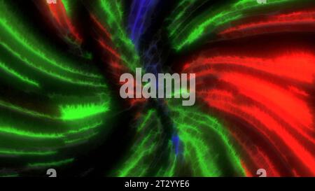 Energetic light tunnel through time and space. Motion. Curving and transforming shapes. Stock Photo