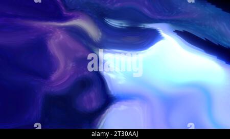 Macchie blu e viola. Movimento. Piccole e luminose gocce di luce che si contraggono nella grafica del computer. Foto Stock
