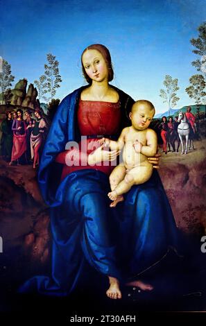 Madonna col bambino Pietro Peruginoc 1502 Museo, Italia, Pietro Perugino 1446 - 1523 Pietro Perugino, nato Pietro Vannucci, è stato un pittore italiano rinascimentale della scuola umbra, Raffaello fu il suo allievo più famoso. Foto Stock