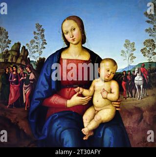 Madonna col bambino Pietro Peruginoc 1502 Museo, Italia, Pietro Perugino 1446 - 1523 Pietro Perugino, nato Pietro Vannucci, è stato un pittore italiano rinascimentale della scuola umbra, Raffaello fu il suo allievo più famoso. Foto Stock