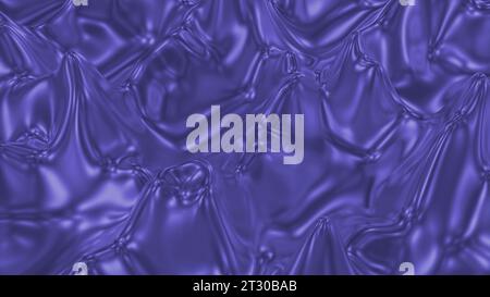 Il liquido metallico colorato bolle sulla superficie. Progettazione. Liquido 3D con increspature sulla superficie e struttura metallica. Increspature mobili di liquido metallico colorato Foto Stock