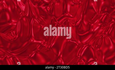 Il liquido metallico colorato bolle sulla superficie. Progettazione. Liquido 3D con increspature sulla superficie e struttura metallica. Increspature mobili di liquido metallico colorato Foto Stock