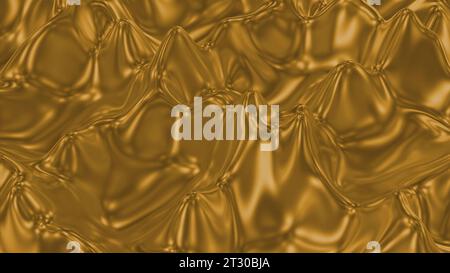 Il liquido metallico colorato bolle sulla superficie. Progettazione. Liquido 3D con increspature sulla superficie e struttura metallica. Increspature mobili di liquido metallico colorato Foto Stock