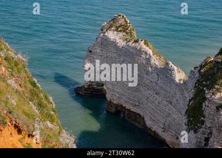 Paesaggio delle scogliere di Etretat, Normandia, Francia Foto Stock