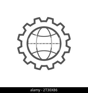 Icona impostazione globale. Perfetto per supporti di stampa, Web, immagini di stock, uso commerciale o qualsiasi tipo di progetto di progettazione. Tratto modificabile. EPS 10. Illustrazione Vettoriale