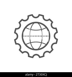 Icona impostazione globale. Perfetto per supporti di stampa, Web, immagini di stock, uso commerciale o qualsiasi tipo di progetto di progettazione. Tratto modificabile. EPS 10 Illustrazione Vettoriale