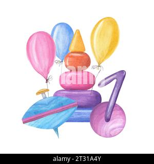 Numero 10 festa di compleanno composizione con palloncini e confezioni  regalo. Il rendering 3D Foto stock - Alamy