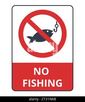 Isolato No Fishing Sign Vector Illustrazione Vettoriale