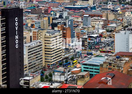 Bogotà, Colombia - 23 gennaio 2023: Vista panoramica del quartiere storico di Bogotà Foto Stock