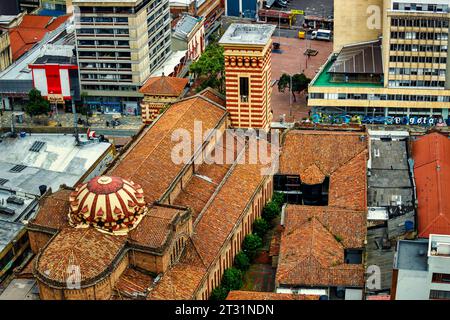 Vista aerea della chiesa di nostra Signora delle Nieves a Bogotà, Colombia Foto Stock