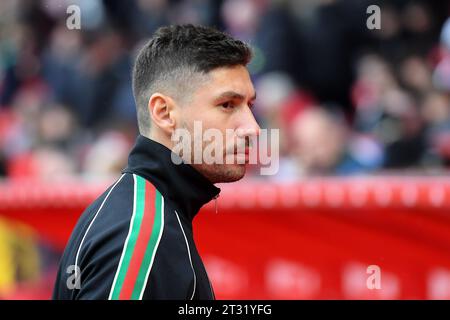 Gonzalo Montiel di Nottingham Forest durante la partita di Premier League tra Nottingham Forest e Luton Town al City Ground, Nottingham sabato 21 ottobre 2023. (Foto: Jon Hobley | mi News) crediti: MI News & Sport /Alamy Live News Foto Stock