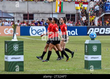 Brusco, Brasile. 22 ottobre 2023. Oggi il campione della serie C sarà conosciuto, nella prima partita della finale a Manaus, Amazonas x Brusque pareggiò senza reti e oggi decisero il campionato allo Stadio Augusto Bauer di Brusque. Crediti: Fábio Monteiro/FotoArena/Alamy Live News Foto Stock