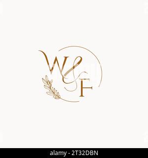 Idee per il design del logo del monogramma di matrimonio iniziale WF Illustrazione Vettoriale