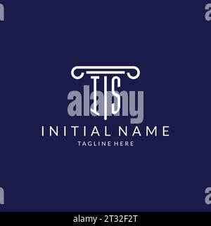 Monogramma logo IS con design a colonna vettoriale Illustrazione Vettoriale