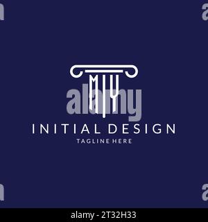 Monogramma con logo con design a colonna vettoriale Illustrazione Vettoriale