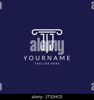 Monogramma con logo JJ con design a colonna vettoriale Illustrazione Vettoriale