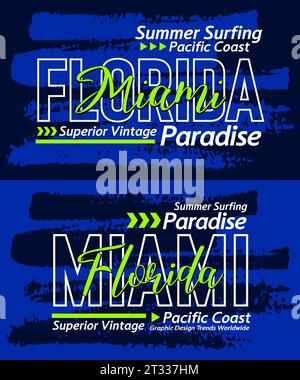 Florida Miami urban calligraphy typeface grunge superior vintage, tipografia, per t-shirt, poster, etichette, ecc.. Illustrazione Vettoriale